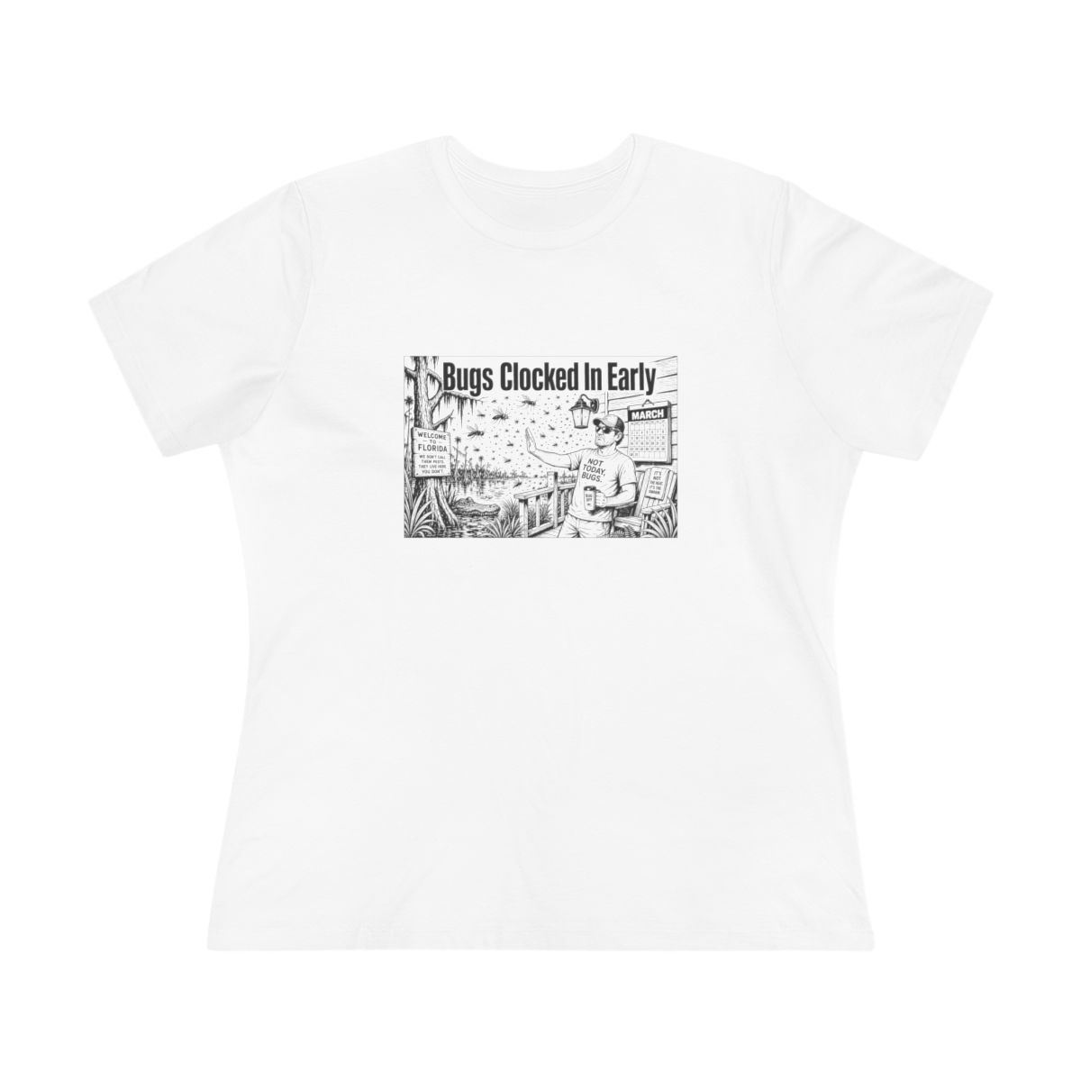 Women’s tee, Bugs Clocked In Early