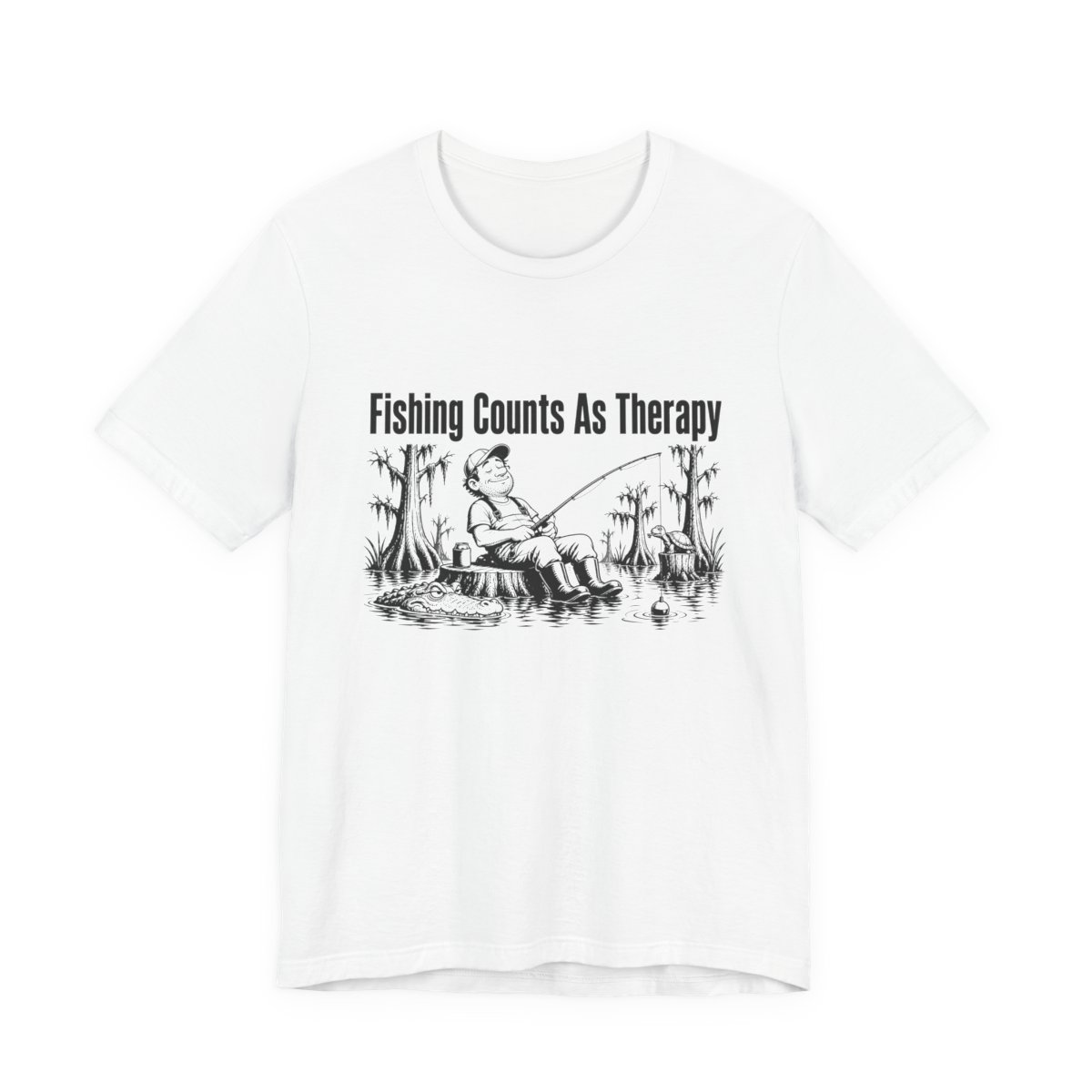 Men’s tee, Fishing Counts As Therapy