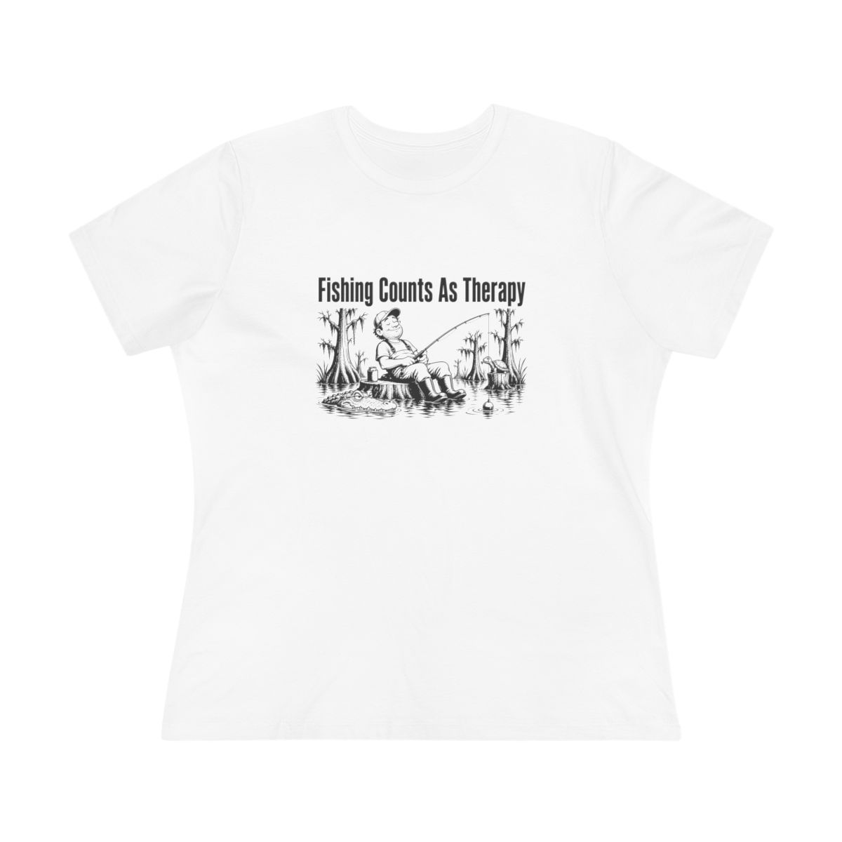 Women’s tee, Fishing Counts As Therapy