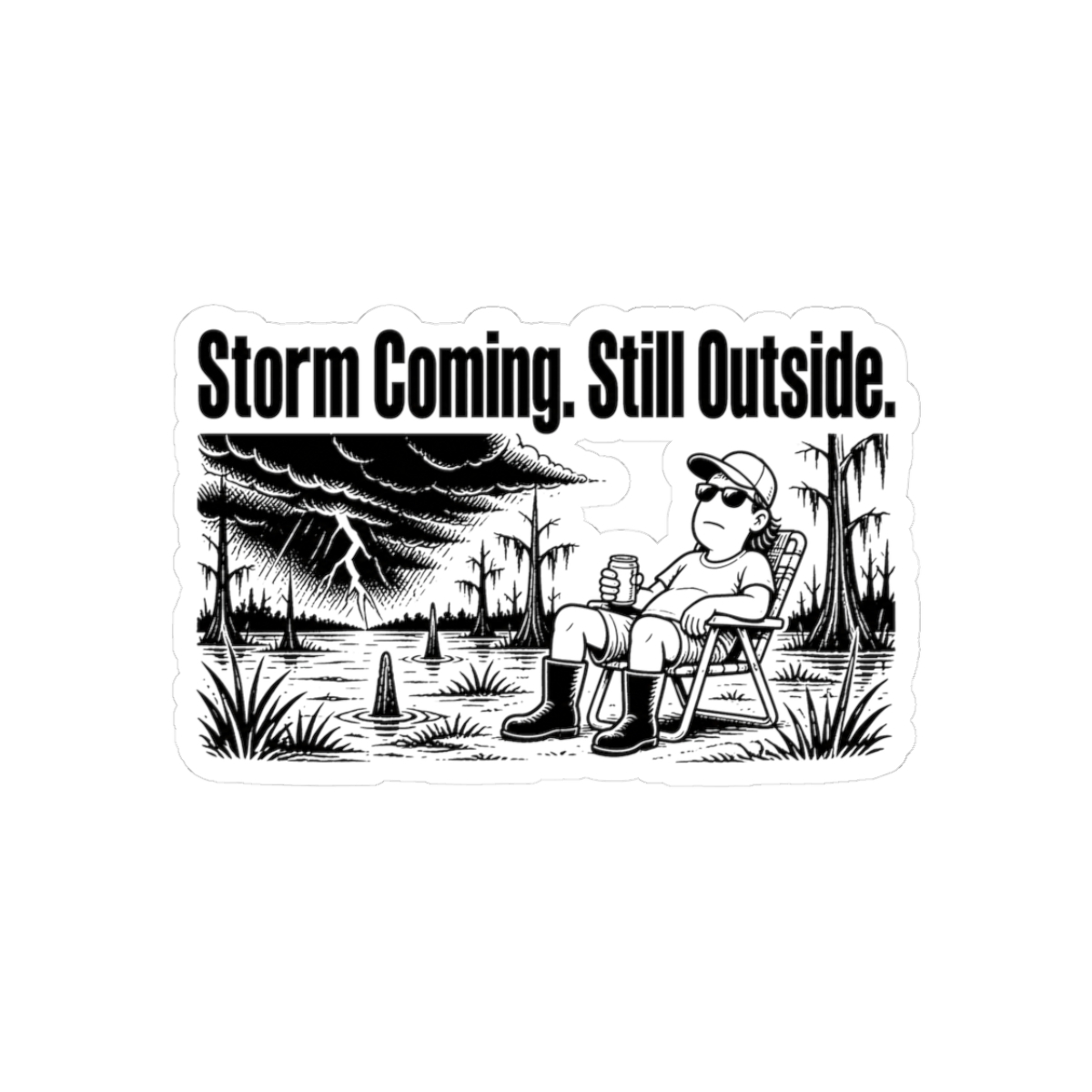 Sticker, Storm Coming. Still Outside.