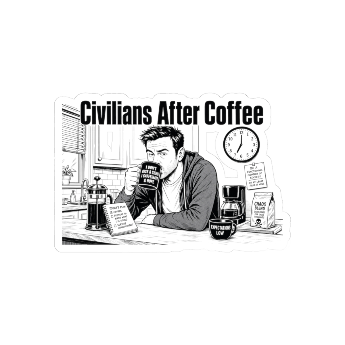 Sticker, Civilians After Coffee