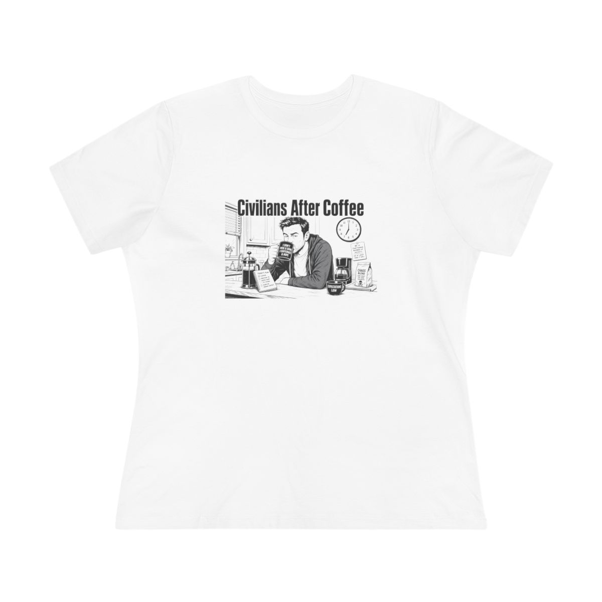 Women’s tee, Civilians After Coffee